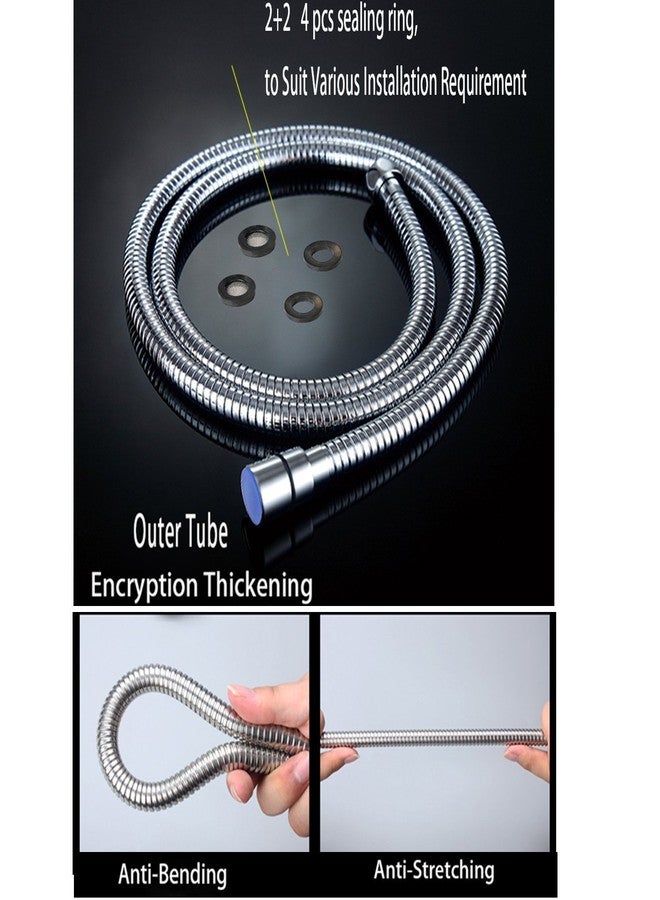 دريزل خرطوم دش مرن من النحاس الأصفر من DRIZZLE / خرطوم دش يدوي / خرطوم صنبور صحي (1 متر، فضي، مطلي بالكروم) - Image 4